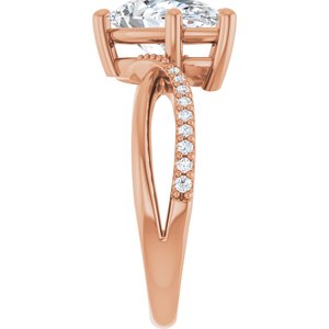 10K Rose Gold 11.5x7 mm Pear Ring Mounting – image 7
