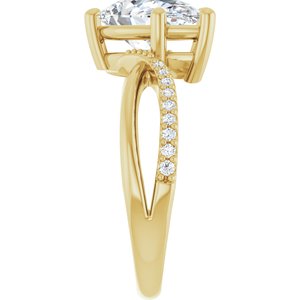 14K Yellow Gold 11.5x7 mm Pear Ring Mounting – image 7