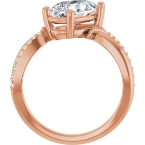 18K Rose Gold 11.5x7 mm Pear Ring Mounting – image 3