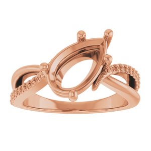 18K Rose Gold 11.5x7 mm Pear Ring Mounting – image 6