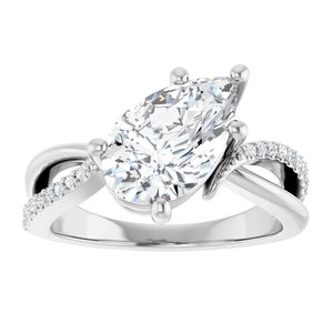 Sterling Silver 11.5x7 mm Pear Ring Mounting – image 5
