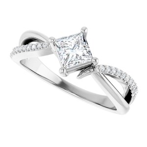 Continuum Sterling Silver 4.5x4.5 mm Square Ring Mounting – image 8