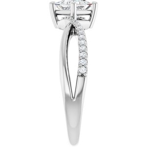 Continuum Sterling Silver 4.5x4.5 mm Square Ring Mounting – image 7