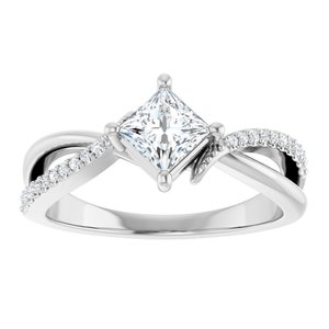 Sterling Silver 4.5x4.5 mm Square Ring Mounting – image 5