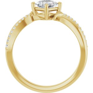 18K Yellow Gold 4.5x4.5 mm Square Ring Mounting – image 3