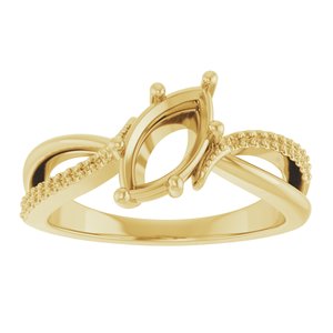 10K Yellow Gold 9.5x5 mm Marquise Ring Mounting – image 6