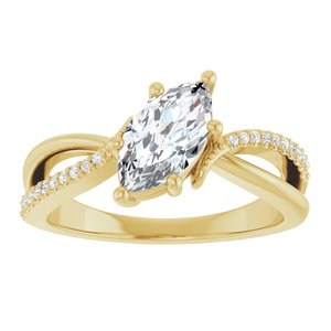 10K Yellow Gold 9.5x5 mm Marquise Ring Mounting – image 5