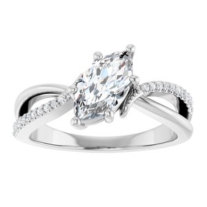 Platinum 9.5x5 mm Marquise Ring Mounting – image 5