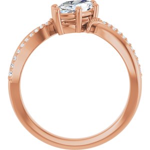 14K Rose Gold 9.5x5 mm Marquise Ring Mounting – image 3