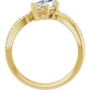 10K Yellow Gold 9.5x5 mm Marquise Ring Mounting – image 3