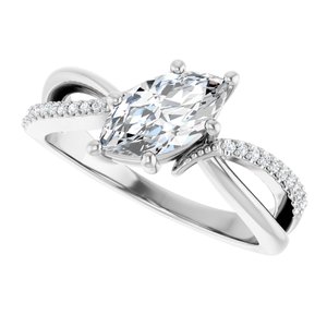 Continuum Sterling Silver 9.5x5 mm Marquise Ring Mounting – image 8