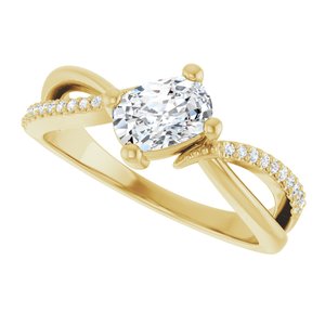 18K Yellow Gold 6.5x4.5 mm Elongated Cushion Ring Mounting – image 8