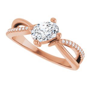 18K Rose Gold 6.5x4.5 mm Elongated Cushion Ring Mounting – image 8
