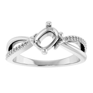 Platinum 6.5x4.5 mm Elongated Cushion Ring Mounting – image 6