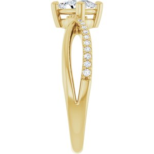 14K Yellow Gold 6.5x4.5 mm Elongated Cushion Ring Mounting – image 7