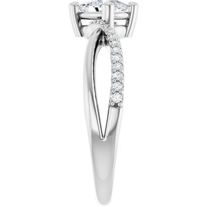 10K White Gold 6.5x4.5 mm Elongated Cushion Ring Mounting – image 7