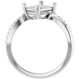 Platinum 9x7 mm Elongated Cushion Ring Mounting – image 4