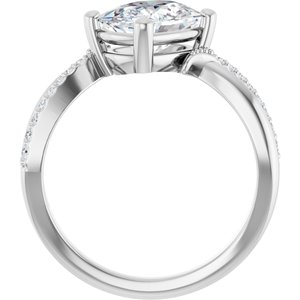 Platinum 9x7 mm Elongated Cushion Ring Mounting – image 3