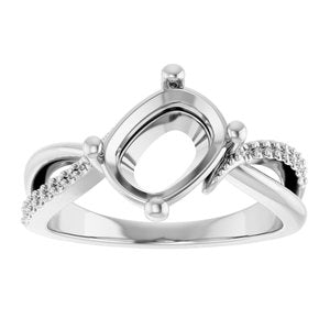 Platinum 9x7 mm Elongated Cushion Ring Mounting – image 6