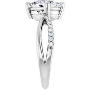 14K X1 White Gold 9x7 mm Elongated Cushion Ring Mounting – image 7