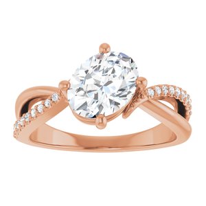 10K Rose Gold 8.5x6.5 mm Oval Ring Mounting – image 5
