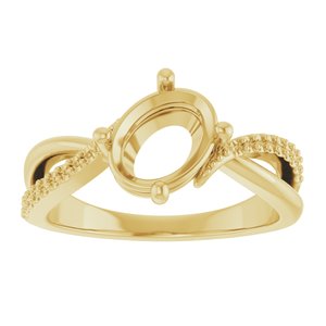 18K Yellow Gold 8.5x6.5 mm Oval Ring Mounting – image 6
