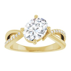 10K Yellow Gold 8.5x6.5 mm Oval Ring Mounting – image 5
