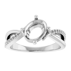 Continuum Sterling Silver 8.5x6.5 mm Oval Ring Mounting – image 6