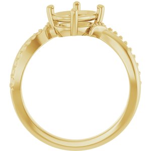 18K Yellow Gold 8.5x6.5 mm Oval Ring Mounting – image 4