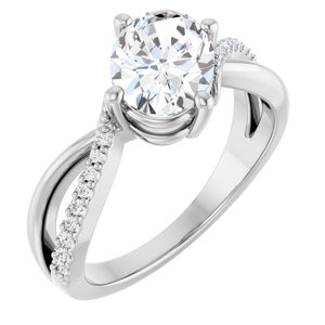 Continuum Sterling Silver 8.5x6.5 mm Oval Ring Mounting