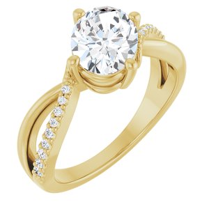 10K Yellow Gold 8.5x6.5 mm Oval Ring Mounting