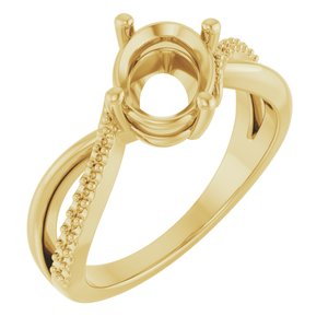 18K Yellow Gold 8.5x6.5 mm Oval Ring Mounting – image 2