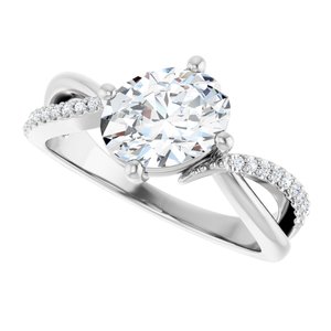 18K White Gold 8.5x6.5 mm Oval Ring Mounting – image 8