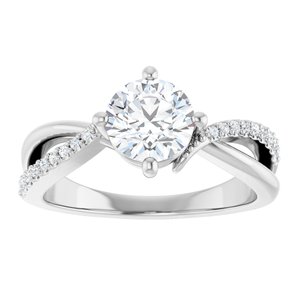 Sterling Silver 6.5 mm Round 1/10 CTW Natural Diamond Semi-Set Ring – image 5