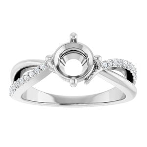 Sterling Silver 6.5 mm Round 1/10 CTW Lab-Grown Diamond Semi-Set Ring – image 6