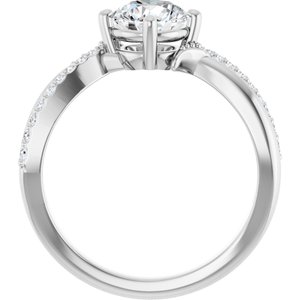 Sterling Silver 6.5 mm Round 1/10 CTW Natural Diamond Semi-Set Ring – image 3