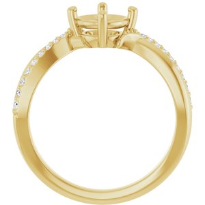 14K Yellow Gold 6.5 mm Round 1/10 CTW Natural Diamond Semi-Set Ring – image 4