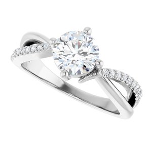 Sterling Silver 6.5 mm Round 1/10 CTW Natural Diamond Semi-Set Ring – image 8