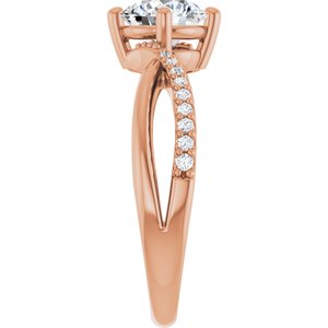 14K Rose Gold 6.5 mm Round 1/10 CTW Lab-Grown Diamond Semi-Set Ring – image 7