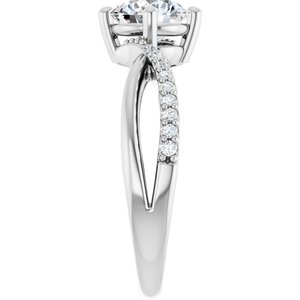 Sterling Silver 6.5 mm Round 1/10 CTW Natural Diamond Semi-Set Ring – image 7
