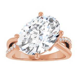 10K Rose Gold 14x10 mm Oval Ring Mounting – image 5