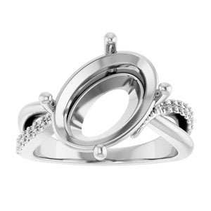 Platinum 14x10 mm Oval Ring Mounting – image 6