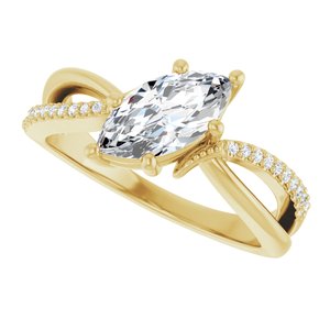 18K Yellow Gold 10x5 mm Marquise Ring Mounting – image 8
