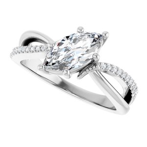 14K White Gold 10x5 mm Marquise Ring Mounting – image 8