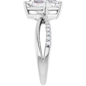 Continuum Sterling Silver 8.5x6.5 mm Emerald Ring Mounting – image 7