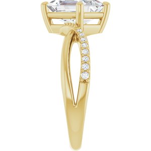 18K Yellow Gold 8.5x6.5 mm Emerald Ring Mounting – image 7