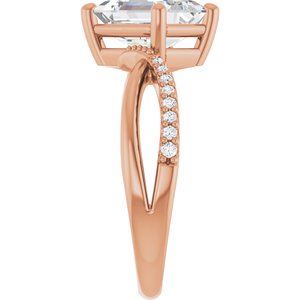 18K Rose Gold 8.5x6.5 mm Emerald Ring Mounting – image 7