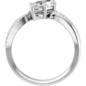 14K White Gold 10x5 mm Marquise Ring Mounting – image 3