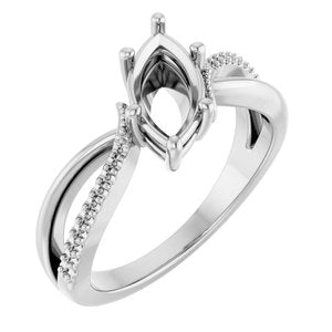 Sterling Silver 10x5 mm Marquise Ring Mounting – image 2