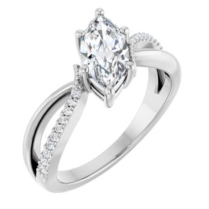 Sterling Silver 10x5 mm Marquise Ring Mounting